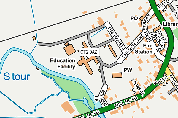 CT2 0AZ map - OS OpenMap – Local (Ordnance Survey)