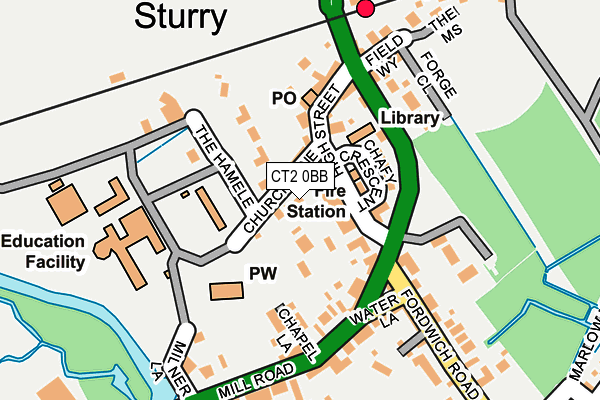 CT2 0BB map - OS OpenMap – Local (Ordnance Survey)