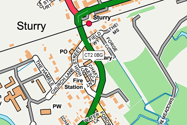 CT2 0BG map - OS OpenMap – Local (Ordnance Survey)