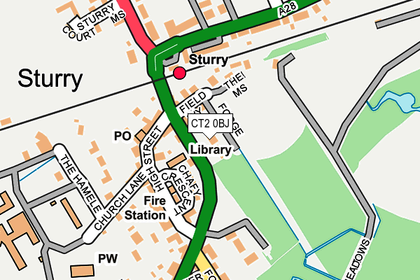 CT2 0BJ map - OS OpenMap – Local (Ordnance Survey)