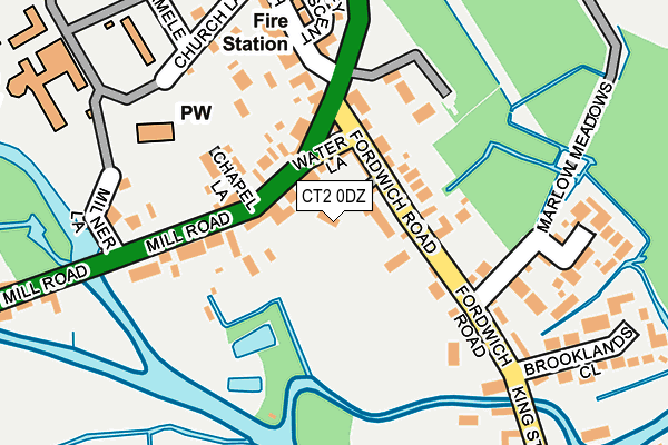 CT2 0DZ map - OS OpenMap – Local (Ordnance Survey)