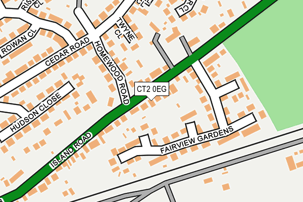 CT2 0EG map - OS OpenMap – Local (Ordnance Survey)