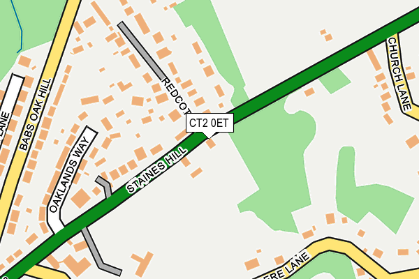 CT2 0ET map - OS OpenMap – Local (Ordnance Survey)