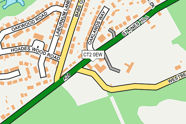 CT2 0EW map - OS OpenMap – Local (Ordnance Survey)