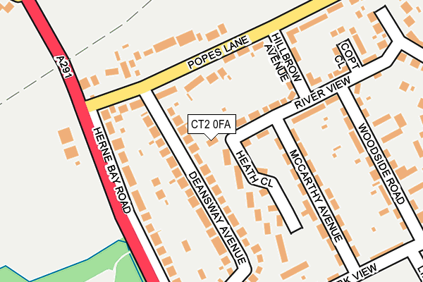 CT2 0FA map - OS OpenMap – Local (Ordnance Survey)