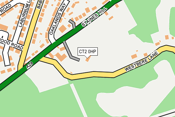 CT2 0HP map - OS OpenMap – Local (Ordnance Survey)