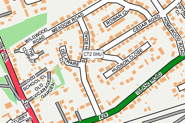 CT2 0HU map - OS OpenMap – Local (Ordnance Survey)