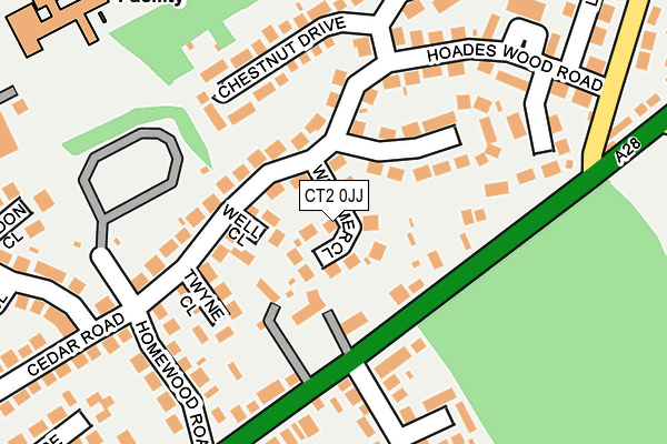 CT2 0JJ map - OS OpenMap – Local (Ordnance Survey)