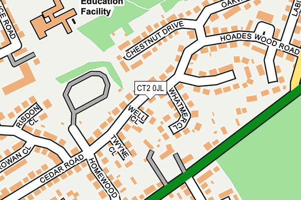 CT2 0JL map - OS OpenMap – Local (Ordnance Survey)