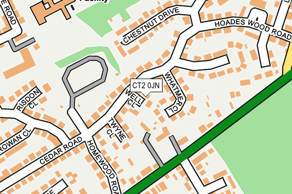 CT2 0JN map - OS OpenMap – Local (Ordnance Survey)