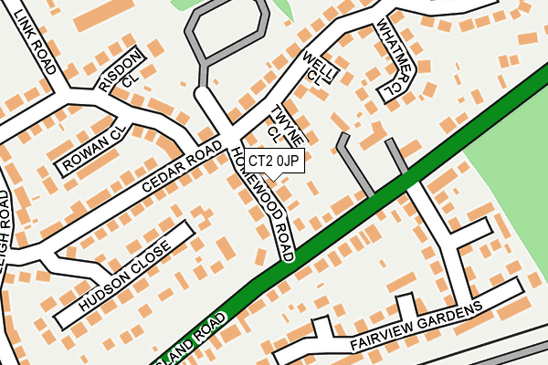 CT2 0JP map - OS OpenMap – Local (Ordnance Survey)