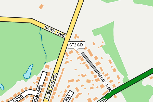 CT2 0JX map - OS OpenMap – Local (Ordnance Survey)