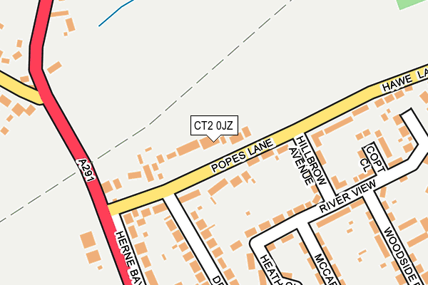 CT2 0JZ map - OS OpenMap – Local (Ordnance Survey)