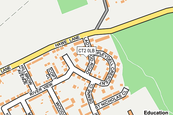 CT2 0LB map - OS OpenMap – Local (Ordnance Survey)