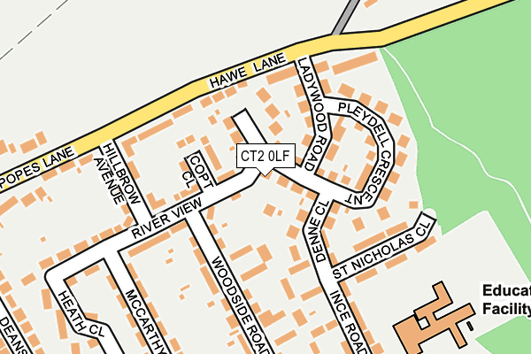 CT2 0LF map - OS OpenMap – Local (Ordnance Survey)