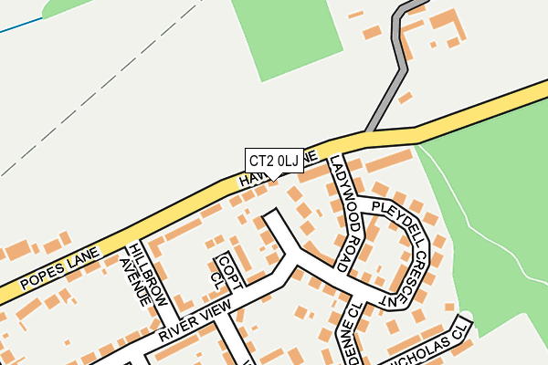 CT2 0LJ map - OS OpenMap – Local (Ordnance Survey)