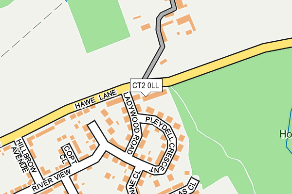 CT2 0LL map - OS OpenMap – Local (Ordnance Survey)
