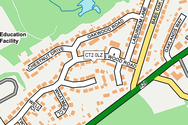 CT2 0LZ map - OS OpenMap – Local (Ordnance Survey)