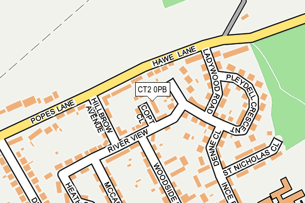 CT2 0PB map - OS OpenMap – Local (Ordnance Survey)