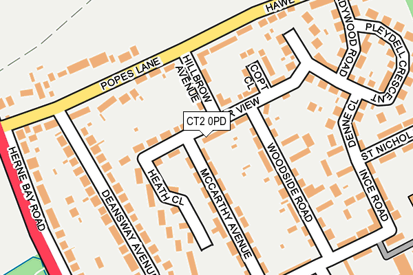 CT2 0PD map - OS OpenMap – Local (Ordnance Survey)