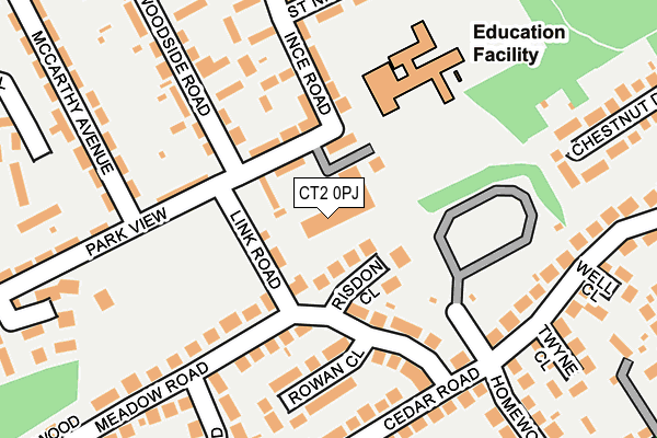 CT2 0PJ map - OS OpenMap – Local (Ordnance Survey)