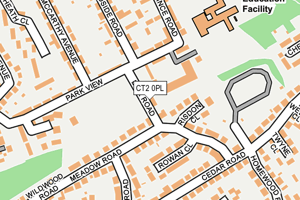 CT2 0PL map - OS OpenMap – Local (Ordnance Survey)