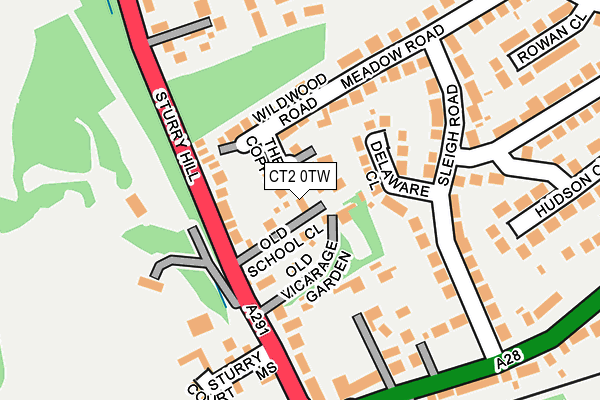 CT2 0TW map - OS OpenMap – Local (Ordnance Survey)