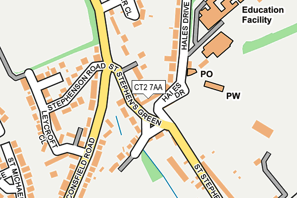 CT2 7AA map - OS OpenMap – Local (Ordnance Survey)