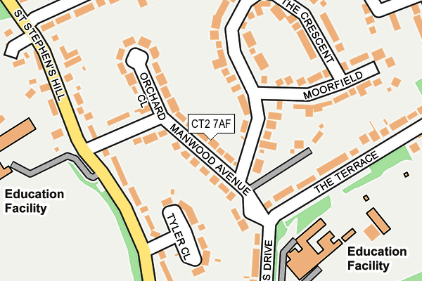 CT2 7AF map - OS OpenMap – Local (Ordnance Survey)