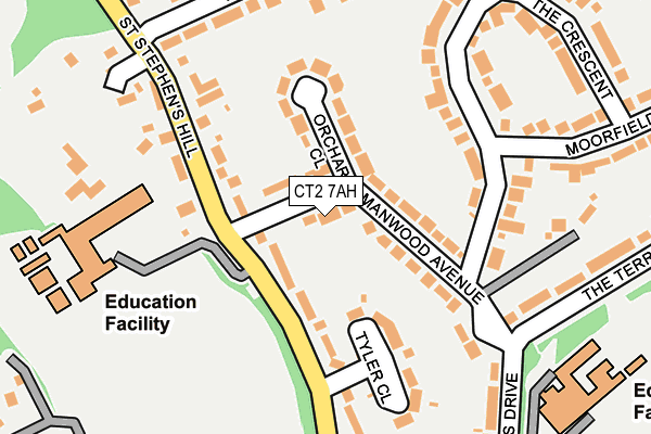 CT2 7AH map - OS OpenMap – Local (Ordnance Survey)