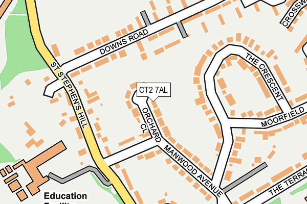 CT2 7AL map - OS OpenMap – Local (Ordnance Survey)