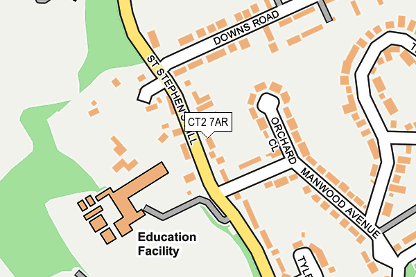 CT2 7AR map - OS OpenMap – Local (Ordnance Survey)