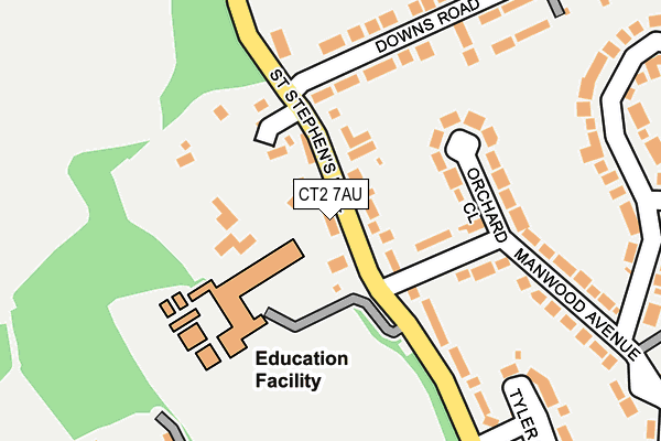 CT2 7AU map - OS OpenMap – Local (Ordnance Survey)