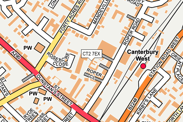 CT2 7EX map - OS OpenMap – Local (Ordnance Survey)