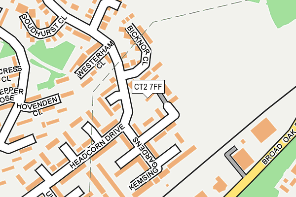 CT2 7FF map - OS OpenMap – Local (Ordnance Survey)