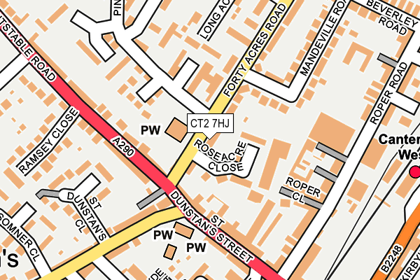 CT2 7HJ map - OS OpenMap – Local (Ordnance Survey)