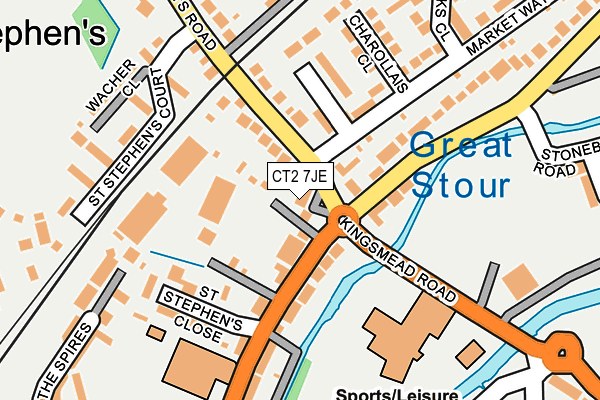 CT2 7JE map - OS OpenMap – Local (Ordnance Survey)