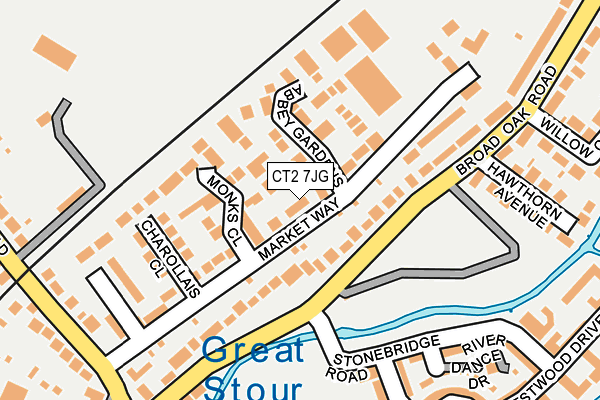 CT2 7JG map - OS OpenMap – Local (Ordnance Survey)