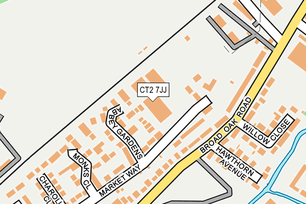 CT2 7JJ map - OS OpenMap – Local (Ordnance Survey)