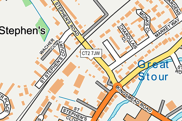 CT2 7JW map - OS OpenMap – Local (Ordnance Survey)