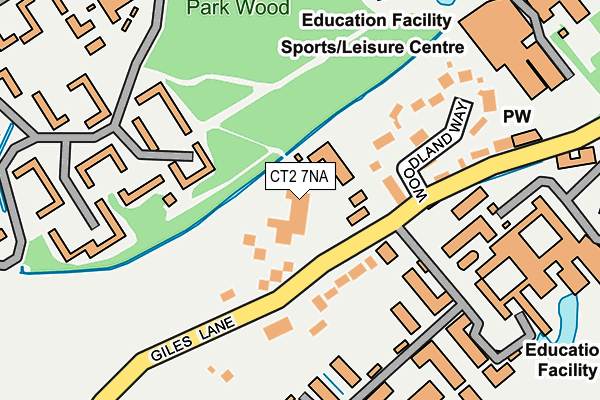 CT2 7NA map - OS OpenMap – Local (Ordnance Survey)