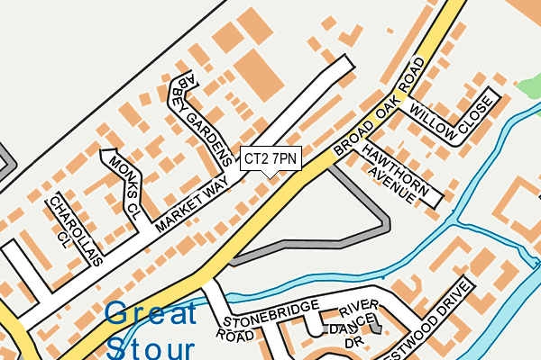 CT2 7PN map - OS OpenMap – Local (Ordnance Survey)