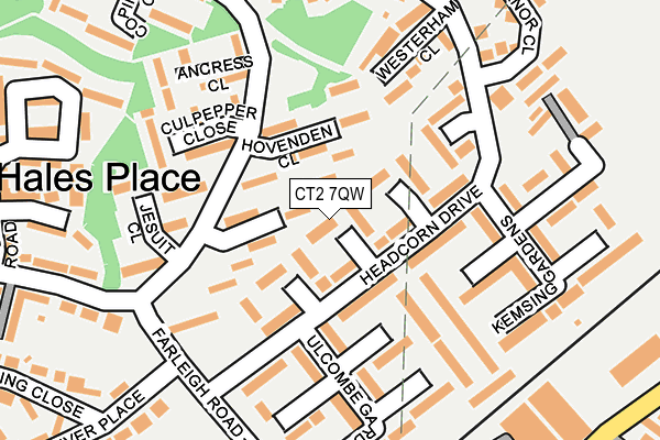 CT2 7QW map - OS OpenMap – Local (Ordnance Survey)