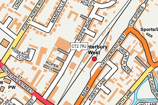 CT2 7RJ map - OS OpenMap – Local (Ordnance Survey)