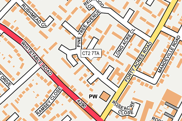 CT2 7TA map - OS OpenMap – Local (Ordnance Survey)