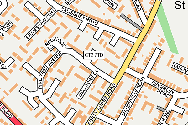 CT2 7TD map - OS OpenMap – Local (Ordnance Survey)