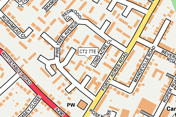 CT2 7TE map - OS OpenMap – Local (Ordnance Survey)