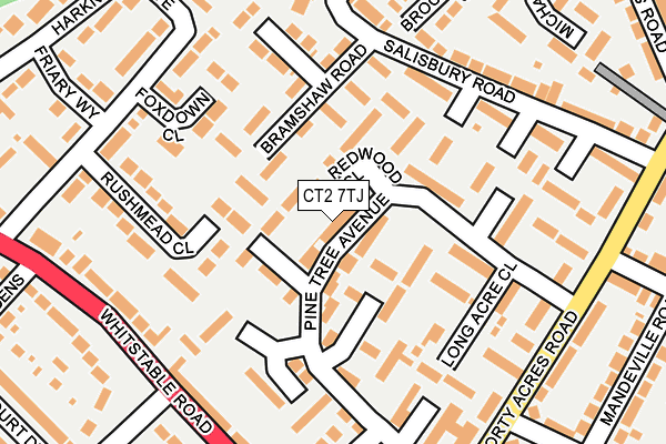 CT2 7TJ map - OS OpenMap – Local (Ordnance Survey)