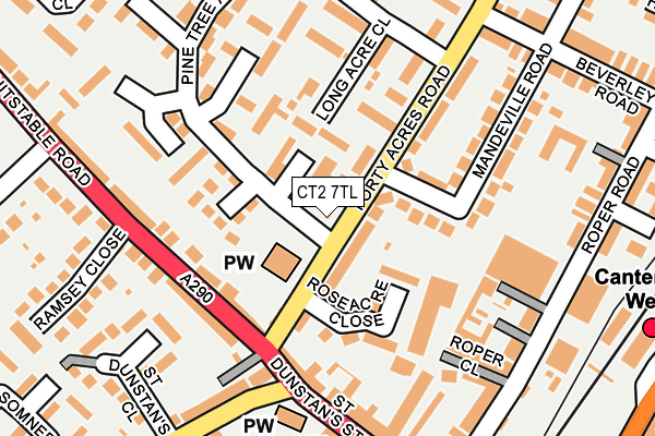 CT2 7TL map - OS OpenMap – Local (Ordnance Survey)