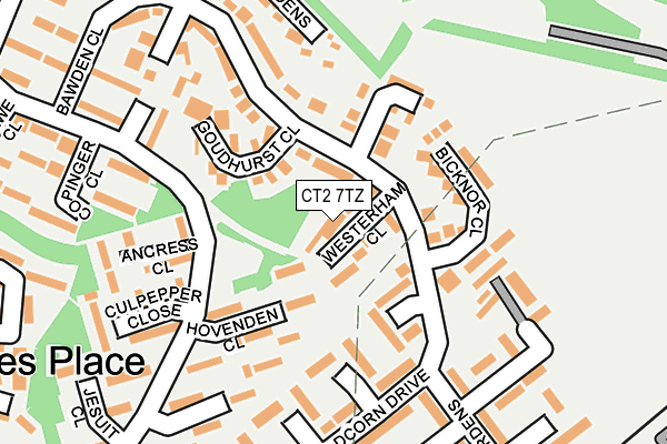 CT2 7TZ map - OS OpenMap – Local (Ordnance Survey)